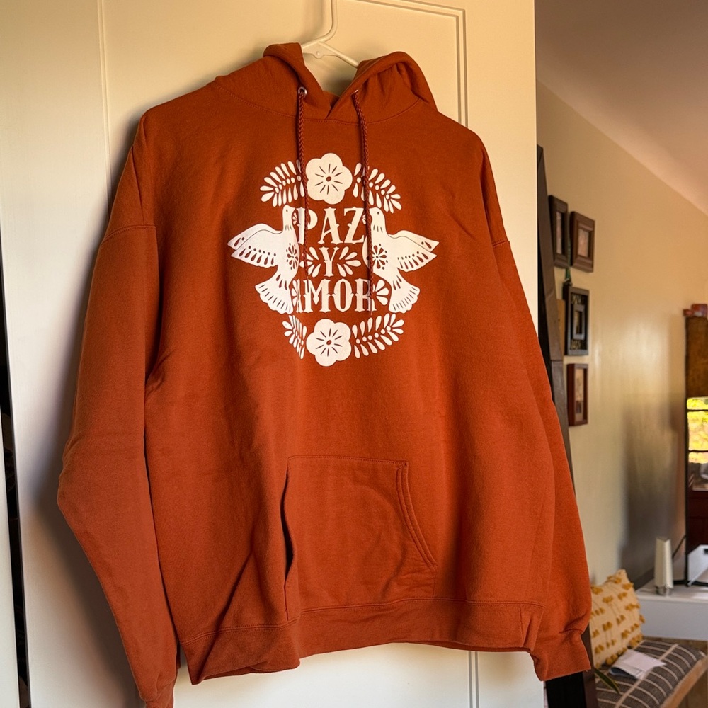 Women's Rust Hoodie with Graphic Print